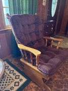 Upholstered Wood Rocking Chair