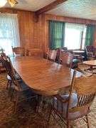 Oak Dining Table with Six Chairs