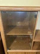 Wood Entertainment Center with Glass Door Cabinet