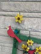 Handmade Garden Decorations: Mushroom Statue and Cardinal Flower Display