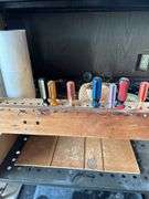 Tool Storage Shelf with Assorted Tools and Supplies