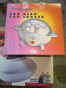 Braun Blood Pressure Monitor, Brinks Door Knob, Sunbeam Vaporizer, and Toastmaster Egg Cooker