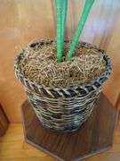 Wooden Plant Stand with Artificial Plant