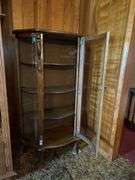 Curved Glass Display Cabinet with Keys