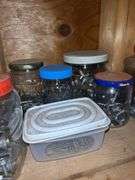 Hardware Assortment: Storage Cabinet with Drawers plus Jars & Containers of Fasteners