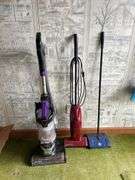Bissell Powerlifter Swivel Lift-Off Pet Vacuum, Eureka Superbroom Brush Up, and Bissell 2400 Carpet Sweeper