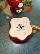 Red Apple Shaped Cookie Jar and Mugs Set