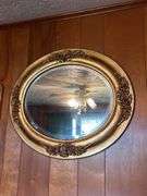 Ornate Mirror, Religious Wall Art, and Candle Holders
