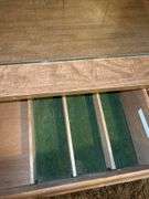 Wood Sideboard Cabinet with Glass Top