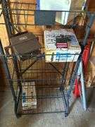 Cart with Assorted Items: Wagner Power Painter, Staple Pack, and More