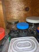 Hardware Assortment: Storage Cabinet with Drawers plus Jars & Containers of Fasteners