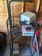 Cart with Assorted Items: Wagner Power Painter, Staple Pack, and More