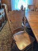 Oak Dining Table with Six Chairs