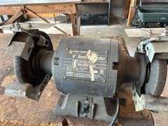 Black and Decker Bench Grinder on Wooden Workbench
