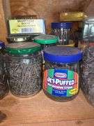 Hardware Assortment: Storage Cabinet with Drawers plus Jars & Containers of Fasteners
