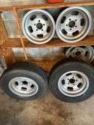 Set of Four Uniroyal 205/75R14 M/S Tires on Aluminum Wheels