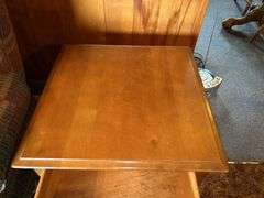 Wooden End Table with Drawers