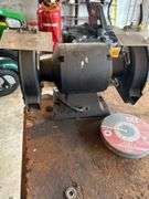 Black and Decker Bench Grinder on Wooden Workbench