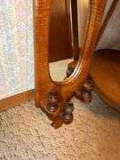 Wood Accent Table and Mirror Wall Sconces