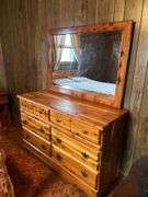 Wood Dresser with Mirror