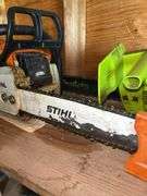 Stihl Chainsaw, Poulan Chainsaw, and Black and Decker Reciprocating Saw