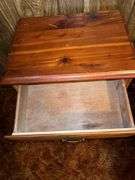 Wood End Table with Drawer and Shelf