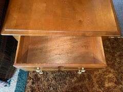 Wooden End Table with Drawers