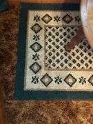 Round Two-Tier Accent Table with Rug