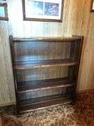 Stained Wooden Bookcase with Three Shelves