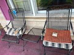 Wrought Iron Patio Set - Two Chairs and Table
