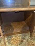Wood Entertainment Center with Glass Door Cabinet