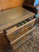 Wood Sideboard Cabinet with Glass Top