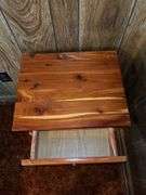 Wooden Nightstand with Drawer and Shelf
