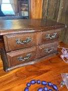 Wood Jewelry Box with Assorted Jewelry