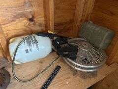 Shelf Lot with Saw Blade, Sprayer, Ruler, and More