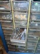 Hardware Assortment: Storage Cabinet with Drawers plus Jars & Containers of Fasteners