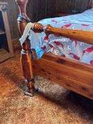Wooden Four-Poster Bed Frame