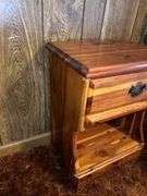 Wood End Table with Drawer and Shelf