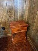 Wooden Nightstand with Drawer and Shelf