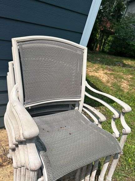 Set of Six Outdoor Patio Armchairs