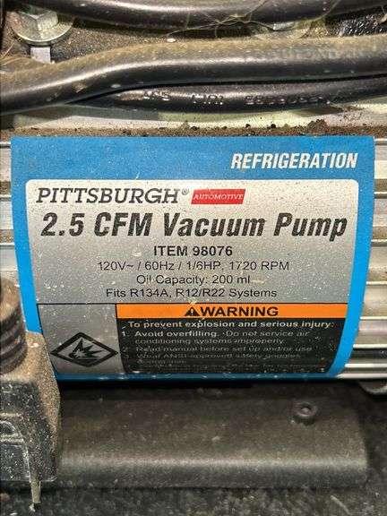 Pittsburgh 2.5 CFM Vacuum Pump - Item 98076