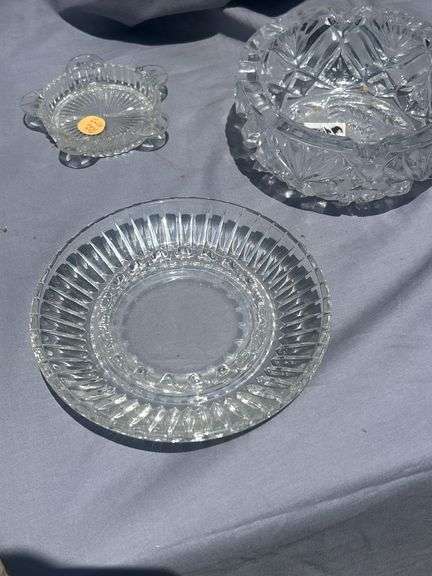 Collection of 5 Glass Ashtrays