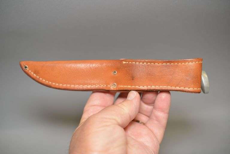 Case XX Bone Handled Hunting Knife With Leather Sheath,