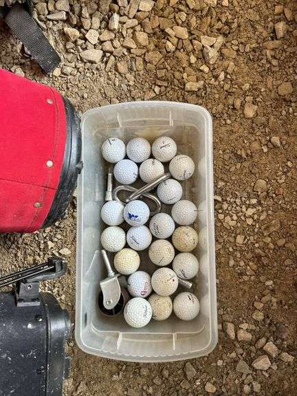 Two Golf Bags with Golf Balls