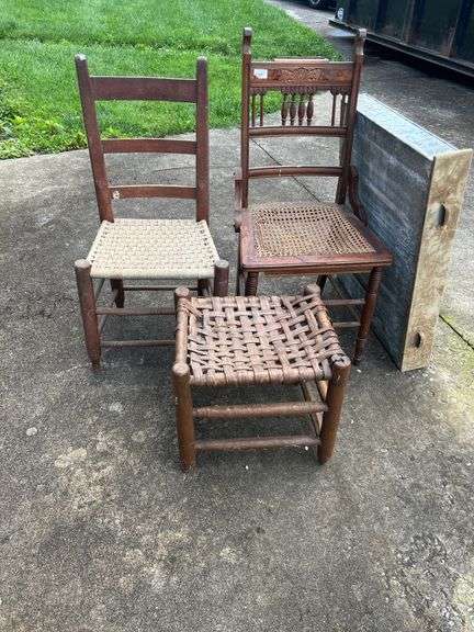 Group of Three Woven Seated Chairs image