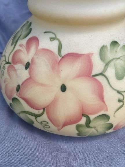 Floral Painted Glass Lamp Shade
