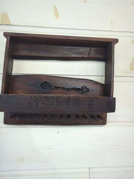 Rustic Wooden Pipe Rack image