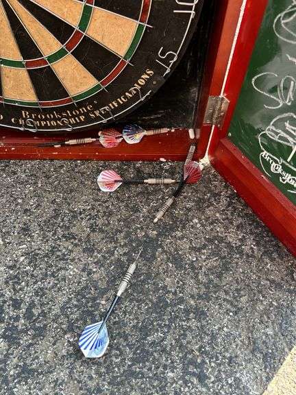 Brookstone Tournament Edition Dartboard Cabinet Set