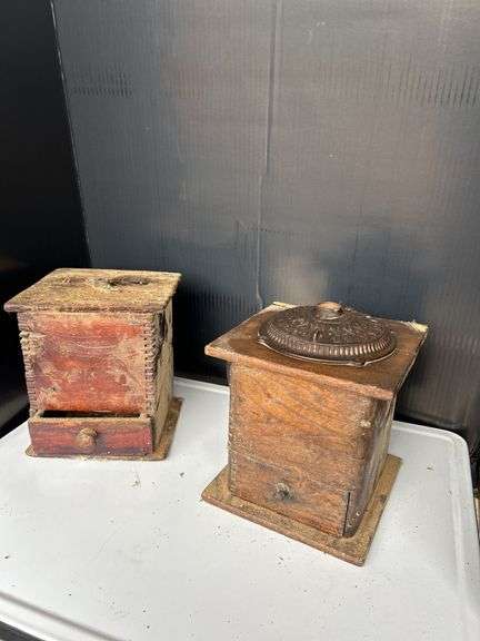 Two Wooden Coffee Grinders image