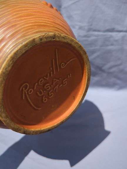 Roseville Pottery Bowl with Leaf and Berry Design